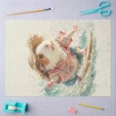 Decoupage Brown White Otter Surfing Ozean Seidenpapier (Basteln)