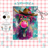 Decoupage Bubblegum Highland Cowgirl  Seidenpapier