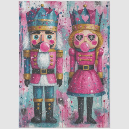 Decoupage Bubblegum Royalty Nutcracker Couple Seidenpapier (Vorderseite)