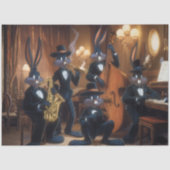 Decoupage Bunny Jazz Club Fur Feather Frunk  Seidenpapier (Vorderseite)