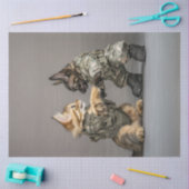 Decoupage Cat Hund Uniform Holding Paws Seidenpapier (Basteln)