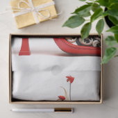 Decoupage Cat in Red High Heel verflochten Seidenpapier (Geschenk)