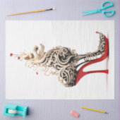 Decoupage Cat in Red High Heel verflochten Seidenpapier (Basteln)