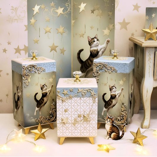 Decoupage Celestial Kitten Seidenpapier