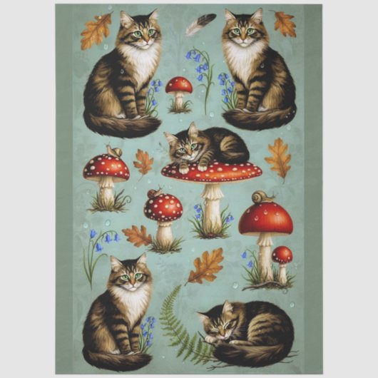 Decoupage Celestial Kitten Seidenpapier (Vorderseite)