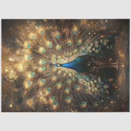 Decoupage Celestial Peacock Regal Elegance Seidenpapier