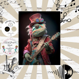Decoupage Chameleon Rock Fur Feather Funk Band Seidenpapier