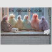 Decoupage Chicken Shenanigans Tissue Humor Seidenpapier (Vorderseite)