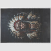 Decoupage Chief White Feather Amerikanische Ureinw Seidenpapier (Vorderseite)