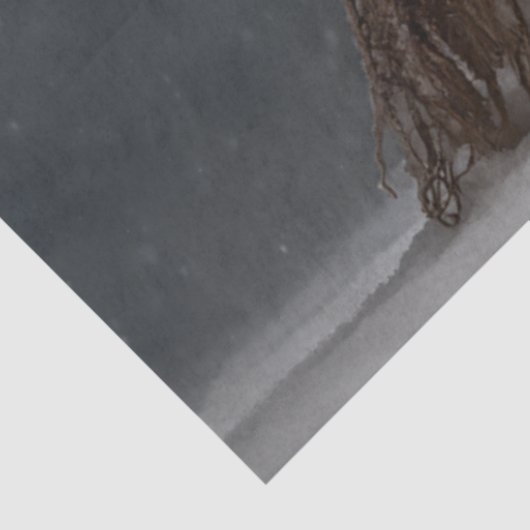 Decoupage Child & Snowman Winter Scene Seidenpapier (Ausschnitt)