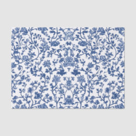 Decoupage Chinoiserie Blue Floral Seidenpapier