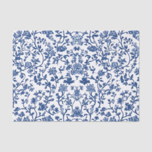 Decoupage Chinoiserie Blue Floral Seidenpapier