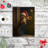 Decoupage Christmas Cow Wall Art  Seidenpapier