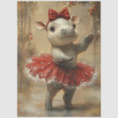 Decoupage Christmas Hippo Ballerina Whimsical Seidenpapier (Vorderseite)