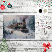 Decoupage Christmas Nostalgic Steam Motor Train Seidenpapier