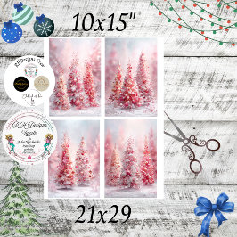 Decoupage Christmas Tree 10x15 Scrapbook Designs Seidenpapier