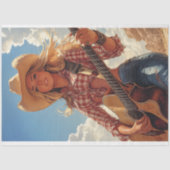 Decoupage Classic Poster Country Girl Musiker Seidenpapier (Vorderseite)