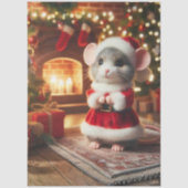 Decoupage Classic Santa Mouse Red Suit Seidenpapier (Vorderseite)