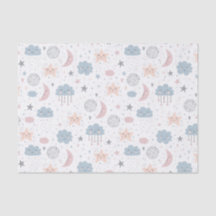 Decoupage Clouds Moon Starry Sky Baby Dusche
