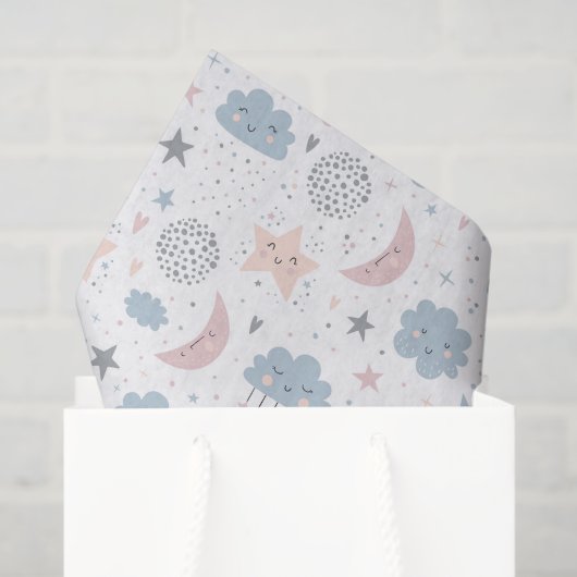Decoupage Clouds Moon Starry Sky Baby Dusche Seidenpapier (Geschenktüte)