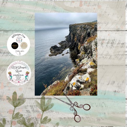 Decoupage Coastal Cliffside in Ireland  Seidenpapier