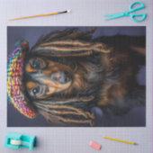 Decoupage Colorful Dackel Dreadlock KnetHat Seidenpapier (Basteln)