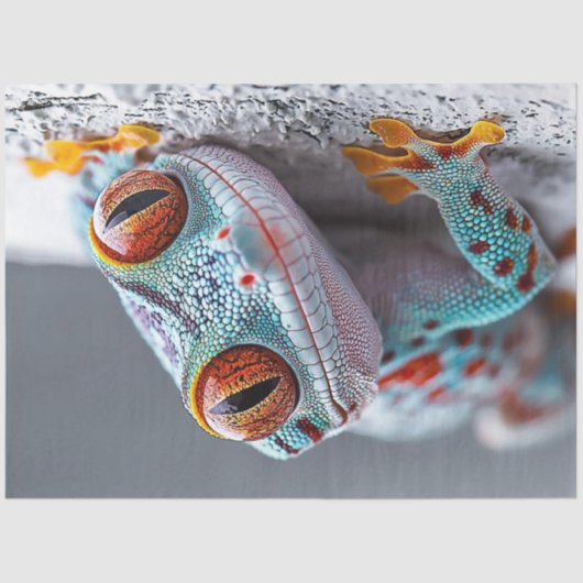 Decoupage Colorful Gecko Lizard Sprichwort Seidenpapier (Vorderseite)