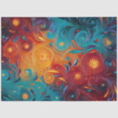 Decoupage Cosmic Swirl Sunburst Vibrant Colors Seidenpapier (Vorderseite)
