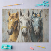 Decoupage Country Elegante Pferde Bows & Harnesses Seidenpapier (Basteln)