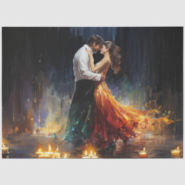 Decoupage Couple Dancing Tango in Street Seidenpapier