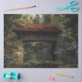 Decoupage Covered Bridge Dense Forest Seidenpapier (Basteln)