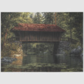 Decoupage Covered Bridge Dense Forest Seidenpapier (Vorderseite)