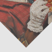 Decoupage Cow Family Sitzen in Vintagen Diner Seidenpapier (Ausschnitt)