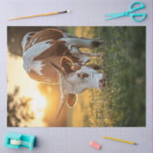 Decoupage Cow Long Horn Grazing Seidenpapier (Basteln)