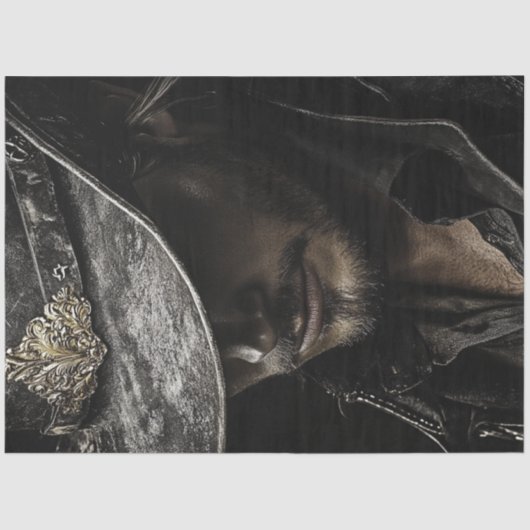 Decoupage Cowboy Black Hat Silver Akzente Seidenpapier (Vorderseite)