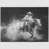 Decoupage Cowboy Riding Bull Swirren Ringe Seidenpapier (Vorderseite)
