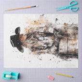 Decoupage Cowgirl Barrel Racer vor Barrel Seidenpapier (Basteln)
