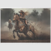 Decoupage Cowgirl Rodeo Rider Seidenpapier (Vorderseite)