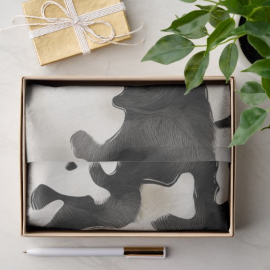 Decoupage Cowhide Schwarz-weiß Brown Muster Seidenpapier (Geschenk)