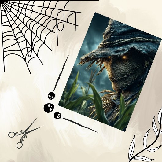 Decoupage Creepy Scarecrow Gothic Style Seidenpapier