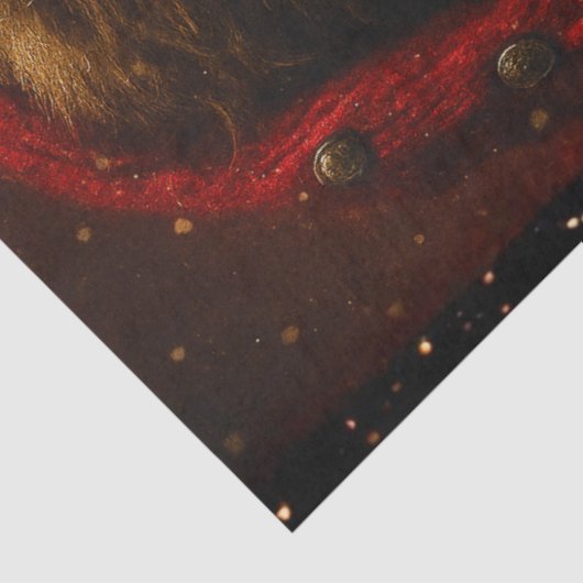 Decoupage Crimson Dramatic Santa Portrait Seidenpapier (Ausschnitt)