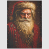 Decoupage Crimson Dramatic Santa Portrait Seidenpapier (Vorderseite)