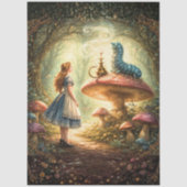 Decoupage Curious Girl Mystical Caterpillar Seidenpapier (Vorderseite)