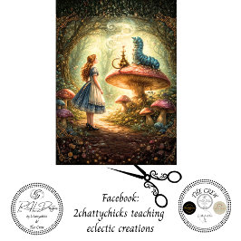 Decoupage Curious Girl Mystical Caterpillar  Seidenpapier