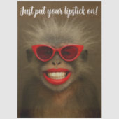 Decoupage Customizable Monkey Wild Hair & Lipstick Seidenpapier (Vorderseite)