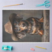 Decoupage Dackel Sheriff Hund auf dem Bereich Seidenpapier (Basteln)
