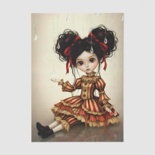 Decoupage Dark Circus Doll Seidenpapier (Vorderseite)