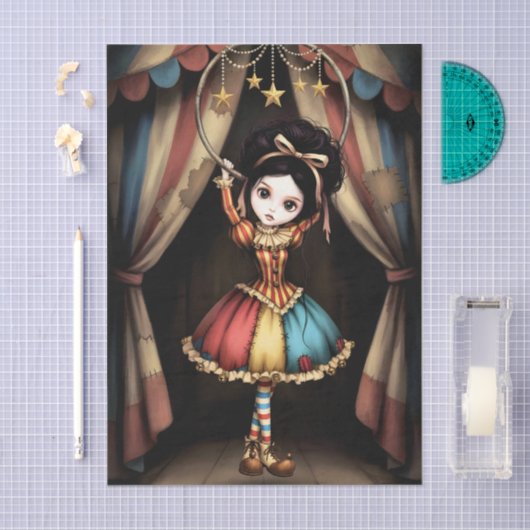 Decoupage Dark Circus Doll Seidenpapier (Handwerk)