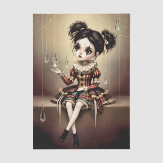 Decoupage Dark Circus Doll Seidenpapier (Vorderseite)