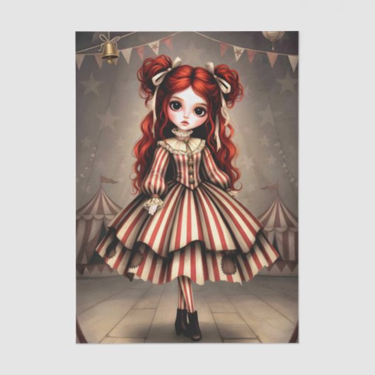 Decoupage Dark Circus Doll Seidenpapier (Vorderseite)